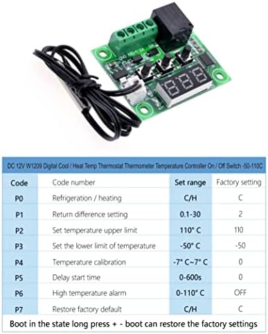 PGSA2Z® DC12V RED W1209 Controle de temperatura do termostato digital -50-110C + Sensor