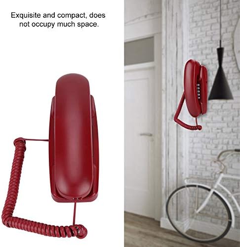 Mini Telefone de parede, Retro Mount Mount Telephone Desktop Fold Lined Lined Telefone fixo com Flash/Chamada Mudo/Último Número