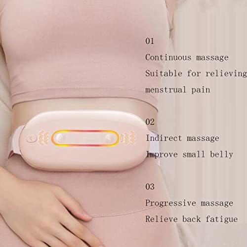 Almofada de aquecimento menstrual do TKHP, rosa bloco de aquecimento de controle de temperatura inteligente de 3 velocidades, massageador de cintura de aquecimento uterino