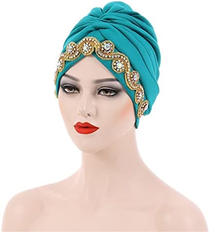 Sawqf moda feita à mão Biço hijab chap de touca de casamento Mulheres tranças de cabeça ladras de cabeça envoltem capões para mulheres