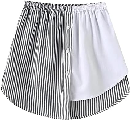 Camisas de camadas extensas para mulheres de tamanho superior tampo mais baixo conjunto de varredura de meio comprimento Mini saia Casual