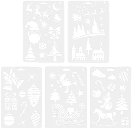 Folha de estêncil de Kisangel 10pcs Pintura de Natal Estêncils de Natal Desenho de Praveamento