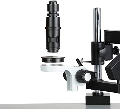 Microscópio de inspeção de zoom de 0,7x-5x no braço articulado com pilar