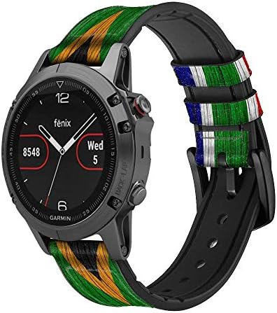 CA0760 Africa do sul Flag de couro Smart Watch Band Strap for Garmin Vivoactive 4S Vivomove 3s Tamanho