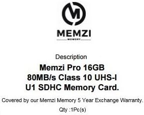MEMZI PRO 16GB CLASS 10 80MB/S SDHC CARTÃO DE MEMÓRIA PARA FUJIFILM FETPIX F305EXR, F300EXR, F200EXR, F85EXR, F80EXR, F75EXR, F72EXR,