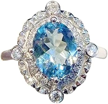 2023 Novo anel de flor de zircônia aquamarina para mulheres Acessórias populares da moda minha querida filha anel