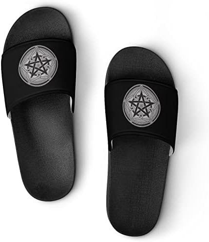 Sandálias de pentagrama cinza de cinco estrelas