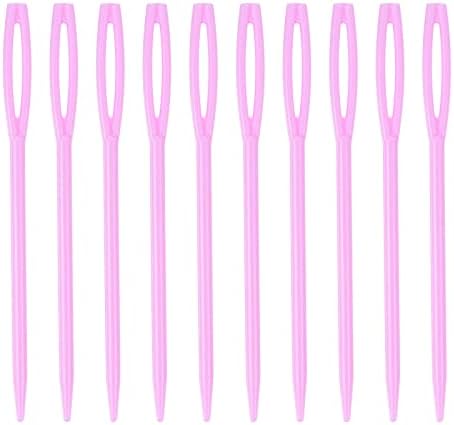 Harfington 150pcs agulhas de costura de plástico, 7 cm de comprimento de agulhas de olho grande aprendendo agulhas para costura
