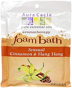 Aura Cacia Cinnamon Sensual & Ylang Ylang Bath de espuma de aromaterapia | 2,5 oz. Pacote