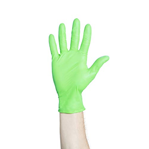 Luvas de exame verde do halyard Flexapreno, tecnologia de cloropreno, não estéril, sem pó, 3,5 mil, 9,5 , verde, médio, 44794