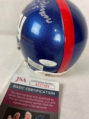 Rosie Brown assinou o HOF 75 Autografou New York Giants Mini capacete JSA AE17494 - Mini capacetes da NFL autografados