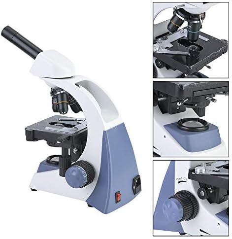 Microscópio monocular do composto omabeta, microscópios Microscópio óptico monocular flexível Biomicroscópio 100-240V para exames clínicos de laboratórios, escolas