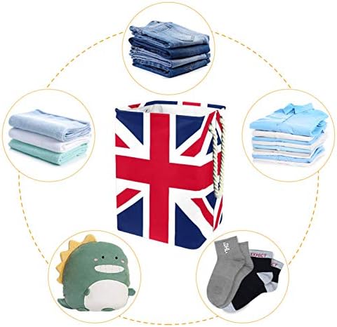Deyya Cestas de lavanderia à prova d'água Alto resistente bandeira do Reino Unido Bandeira Britânica Reino Unido para crianças adultos meninos adolescentes meninas em quartos banheiro