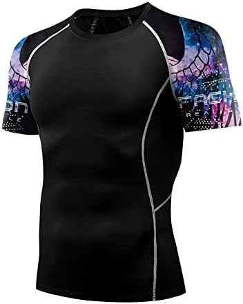 Camisas de guarda -precada masculina UPF 50+ UV Mangas curtas Camisa de natação de compressão Jiu Jitsu BJJ Sports Fitness Gym Tops