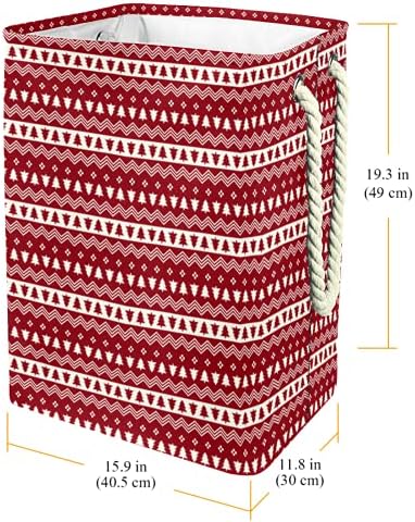 Deyya Cestas de lavanderia à prova d'água Alto resistente árvores de Natal vermelho dobrável-01 cesto de impressão para crianças