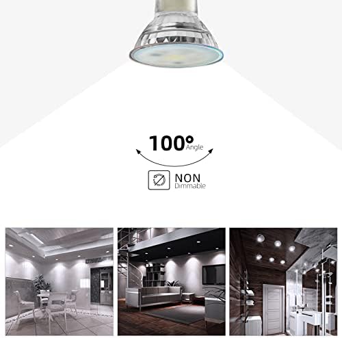 Lumiverse gu10 lâmpadas LED não minimizáveis, 5000k Daylight White 4W 350lm [40W equivalente] Par 16 Bulbos, ângulo de feixe de 100
