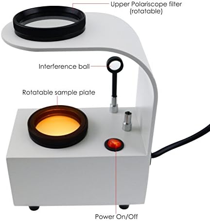 Gain Express Bench Tipo Polariscope LED Light com filtros rotativos de vidro Moissanite, Gemstone, Ametista, Diamantes