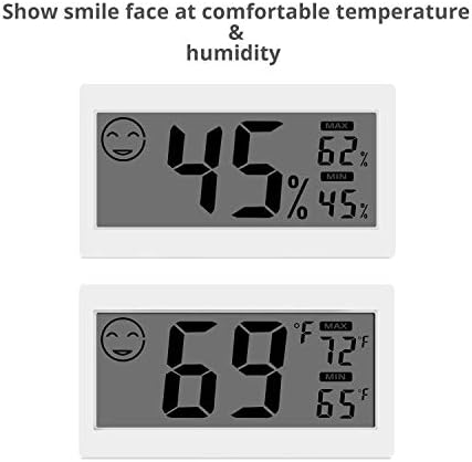 Termômetro digital Hygrômetro interno Monitor de temperatura ambiente Manômetro de umidade com tela grande parede de parede