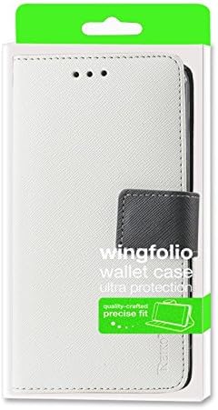 Caixa de carteira premium de Reiko com suporte, capa de flip e suporte de 2 cartões para o ZTE Prelude 2 - Embalagem de varejo - White