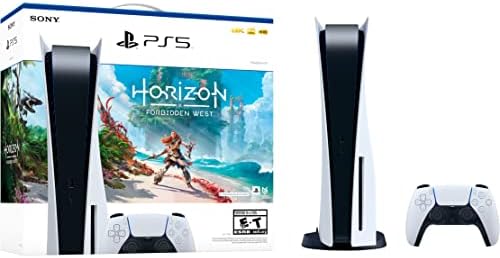 Sony PS5 PlayStation 5 Disc Versão Console Horizon Proibido West Bundle-Memória GDDR6 de 16 GB, 825 GB SSD, 4K Blu-ray