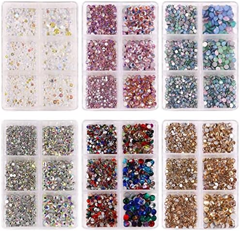 Strass para unhas artesanato mistura de mistura de cristal strass de vidro para unhas de unhas não quentes corrigir 3d Flor