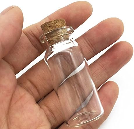 Jaseasyz mini frascos de vidro com tampas de cortiça, arte de areia de ervas DIY de 10 ml, pequenas decorações românticas