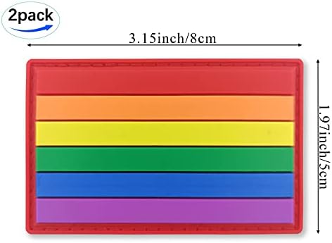 QQSD Rainbow Gay Pride Bandle Patch Tactical LGBT Patch - gancho de PVC e patch de fixador de loop, 2 pacote