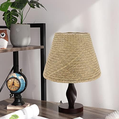 Sombra de lâmpada de vime de osaladi: tais de lâmpada de tecido, tampa de lâmpada de cesta feita à mão, tambor de lâmpada,