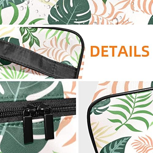 Bolsa de maquiagem de viagem Yoyoamoy, palmeira folhas grandes estéias estéticas organizadoras com compartimento de pincel, bolsa de