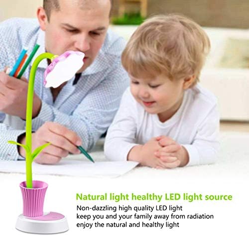 Lâmpada de mesa uniwit para crianças girassol led lump de tabela suporta proteção olho de mesa dobrável para leitura, estudo e escritório,