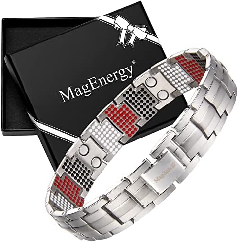 Pulseira magnética de titânio para homens duplos de pulsação de pulseira de bracelete magnético duplo para homens para