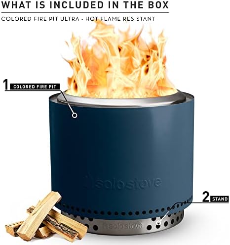 Bonfire do fogão solo 2.0 com suporte, fogueira sem fumaça | Lareira de queima de madeira w Pan de cinzas removíveis, fogo portátil