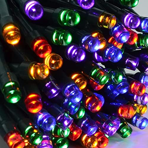 42,98ft 100 contagem de Natal Luzes de cordas LED multicoloras, 8 modos Luzes de cordas LED Luzes de fio verde para
