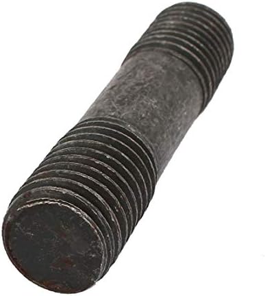 X-Dree 3/4 Thread 3 Comprimento de aço de carbono de ponta dupla fastoner preto 5pcs (3/4 '' Rosca 3 '' Longitud Acero al