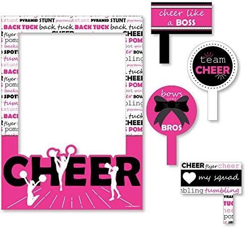 Temos Spirit - Cheerleading - Festa de Aniversário ou Festa de Cheerleader Selfie Photo Booth Picture Frame & adereços - Impresso em material resistente