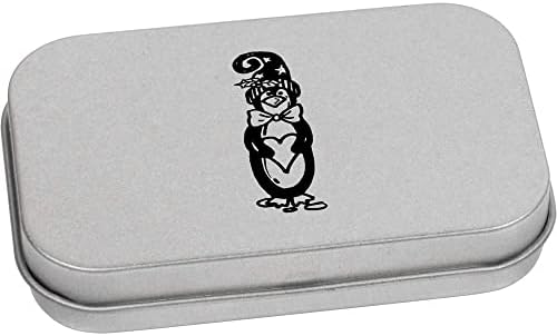 Azeeda 80mm 'Heart Penguin' Metal Articled Tin/Storage Box