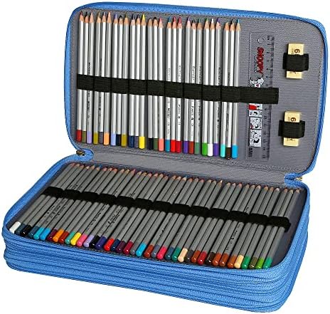 LBXGAP O organizador de caixa portátil portátil slot detém 300 PCs lápis com padrão de impressão para lápis de aquarela Prismacolor,