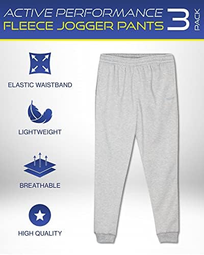 Ixtreme Men's Sweatpante - 3 Pack Active Lã as calças de corredor