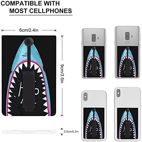 Dentes de tubarão abraço -me o suporte do cartão de aderência adesivo com o kickstand dobrável do stand stand com impressão de design