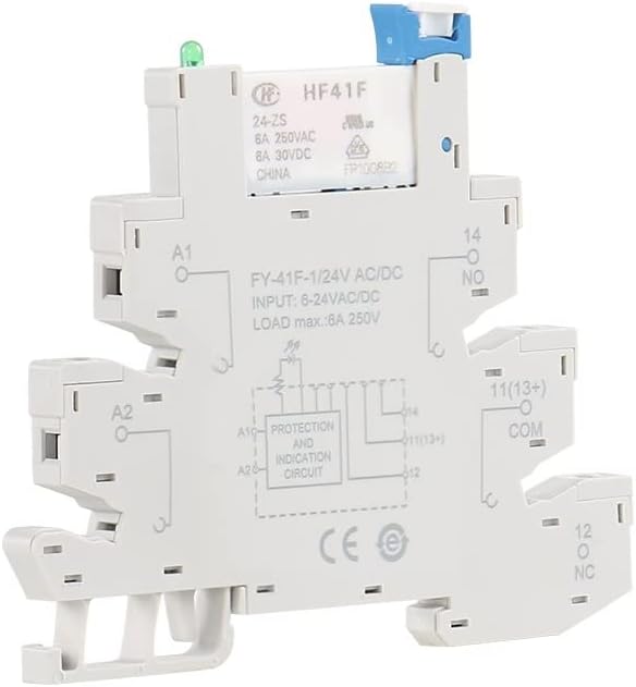 ANIFM Slim Relay Module Base com relé Hongfa 12VDC/CA ou 24VDC/CA ou 230VAC Soquete de relé de 6,2 mm de espessura 48V