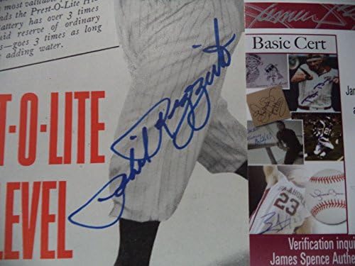 Phil Rizzuto NY Yankees assinou autografado anúncio vintage jsa coa g37165