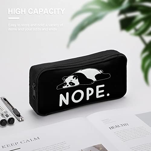 Funnamente preguiçoso panda adolescente adolescente capa de lápis adulto de grande capacidade para caneta bolsa de armazenamento durável