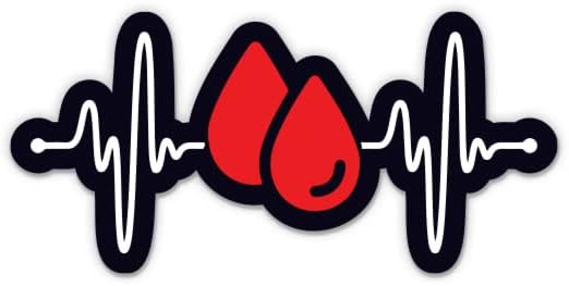 Adesivo de sangue de batida cardíaca - adesivo de laptop de 3 - vinil à prova d'água para carro, telefone, garrafa de