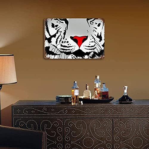 Abstract White Tiger Metal Retro Pictures pendurados Imagine