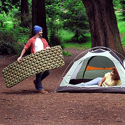 Tame Lands Sleeping Pad para acampar mochila ultraleve, tapete para caminhadas, viagens e atividades ao ar livre 17 oz de oliva verde