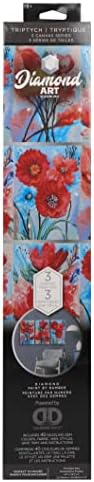 Diamond Art by Leisure Arts Diamond Painting Kits for Adults 11x14 Triptych 3pc Red Poppies
