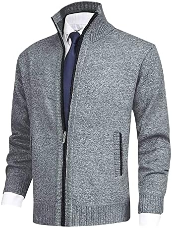 Jaqueta e inverno Moda masculina Cardigã solto de camisola quente Stand Stand Collar Twitting Coat Jackets para homens