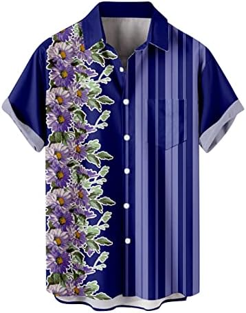 Camisa havaiana para homens camisas de botão casual camisas de praia para homens Hawaiian Shirve Sleeve Blouse Tops