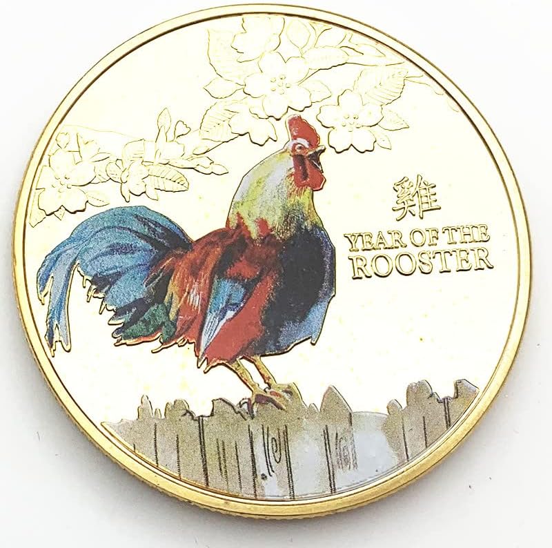 2017 ano do galo niuue color comemorativa moeda zodíaca comemorativa coleta de moedas de ouro moeda de novo ano novo presente