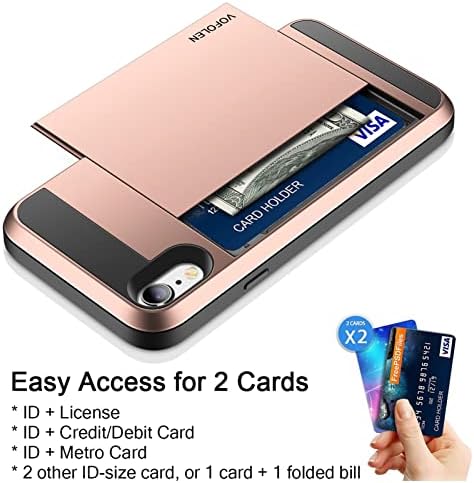 Caixa Vofolen para iPhone XR Caixa Carteira da carteira de carteira deslizante CARTO DE CRÉDITO DO CARTO DE CRÉDITO ID da camada